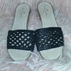 Kate Spade Black Perforated Woven Sandals Size 7M